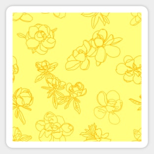 Magnolia Sketch Repeat Gold on Yellow 5748 Sticker